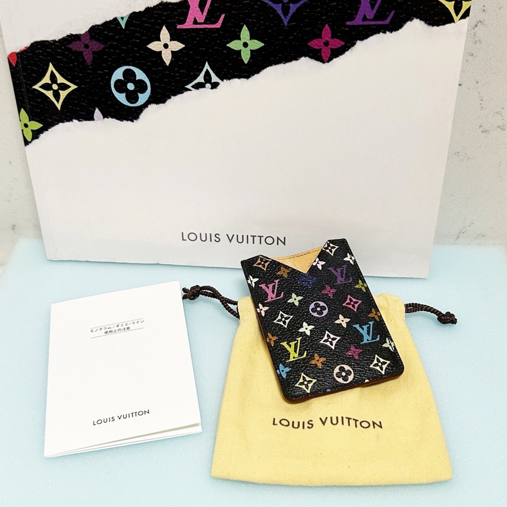 Authentic Louis Vuitton Rare Limited Edition Noir Multicolor Card / ID Holder - Picture 3 of 11